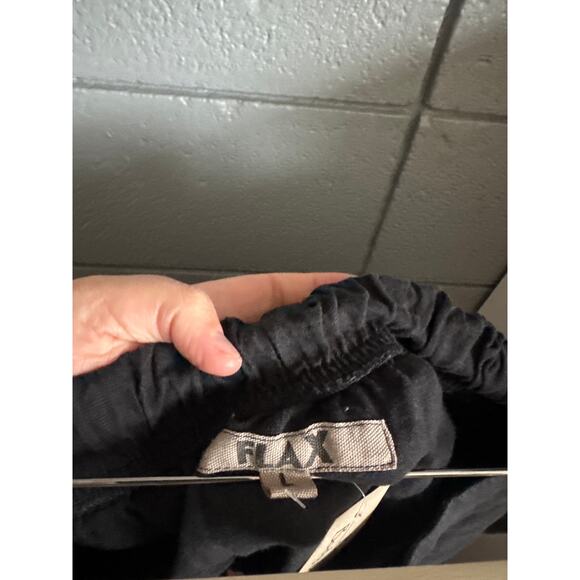 Flax Midi Skirts with Front Slit in Black size L - Picture 3 of 3